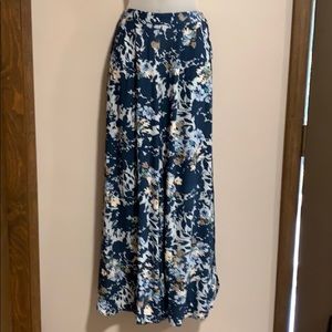 Catherine Malandrino Blue Floral Wide Leg Pants